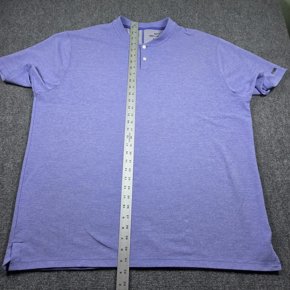 Nike Shirt Mens 2XL Blue Golf Tiger Woods AeroReact Mock Blade Polo BV1315